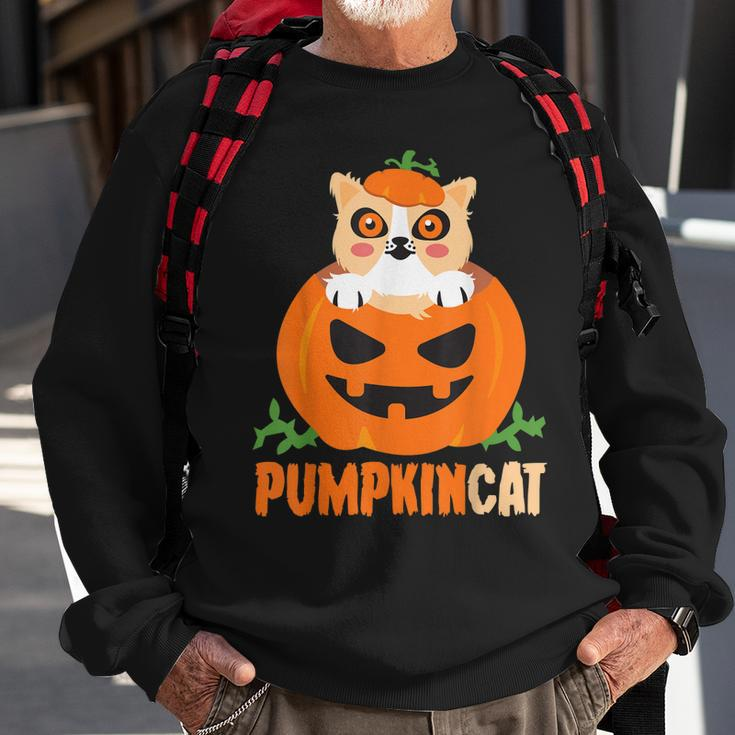 Pumpkin Cat Cute Kitty Trick Or Treat Halloween Costume Sweatshirt Gifts for Old Men