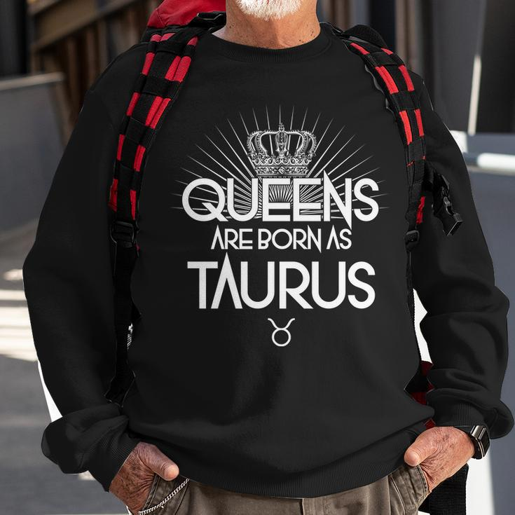 Queens Are Born As Taurus Graphic Design Printed Casual Daily Basic Sweatshirt Gifts for Old Men