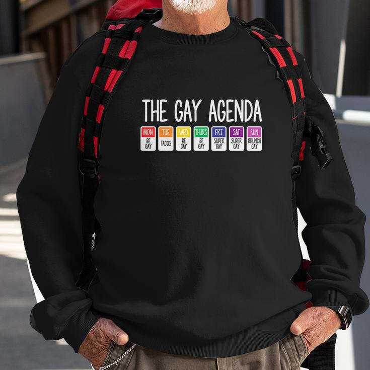 Rainbow The Gay Weekly Agenda Funny Lgbt Pride Sweatshirt Gifts for Old Men
