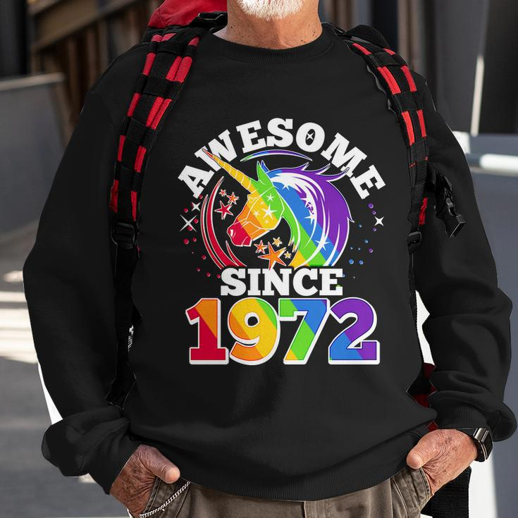 Rainbow Unicorn Awesome Since 1972 50Th Birthday Sweatshirt Gifts for Old Men
