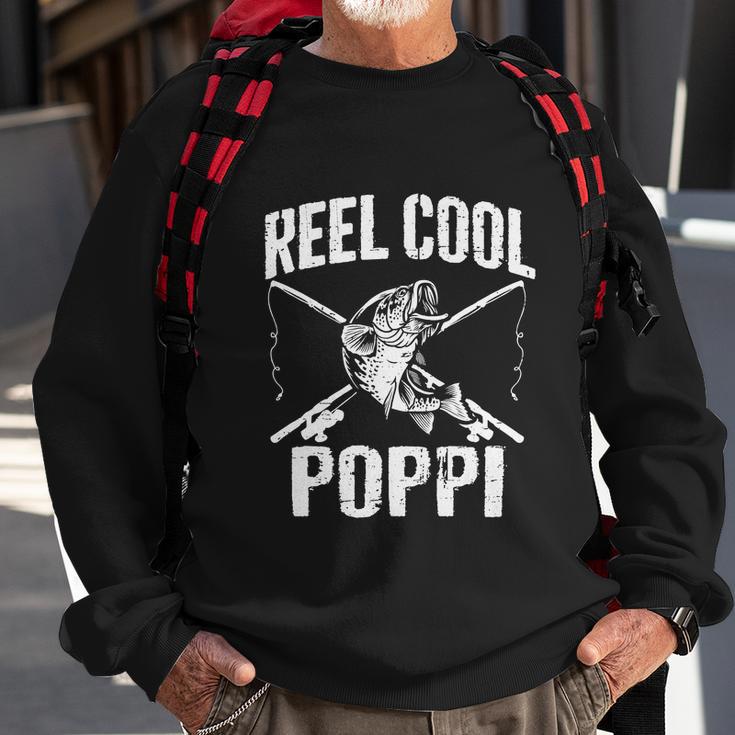 Reel Cool Poppi Fishing Fathers Day Grandpa Dad Sweatshirt Gifts for Old Men