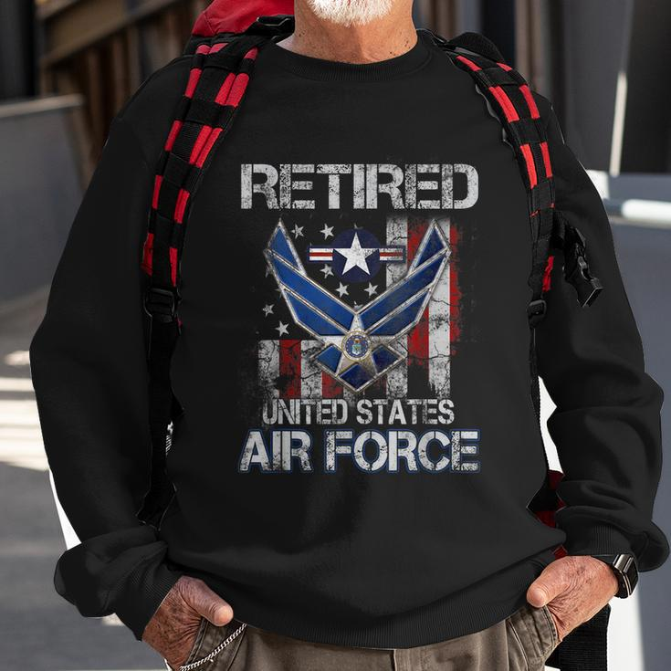 Retired Us Air Force Veteran Usaf Veteran Flag Vintage Tshirt Sweatshirt Gifts for Old Men