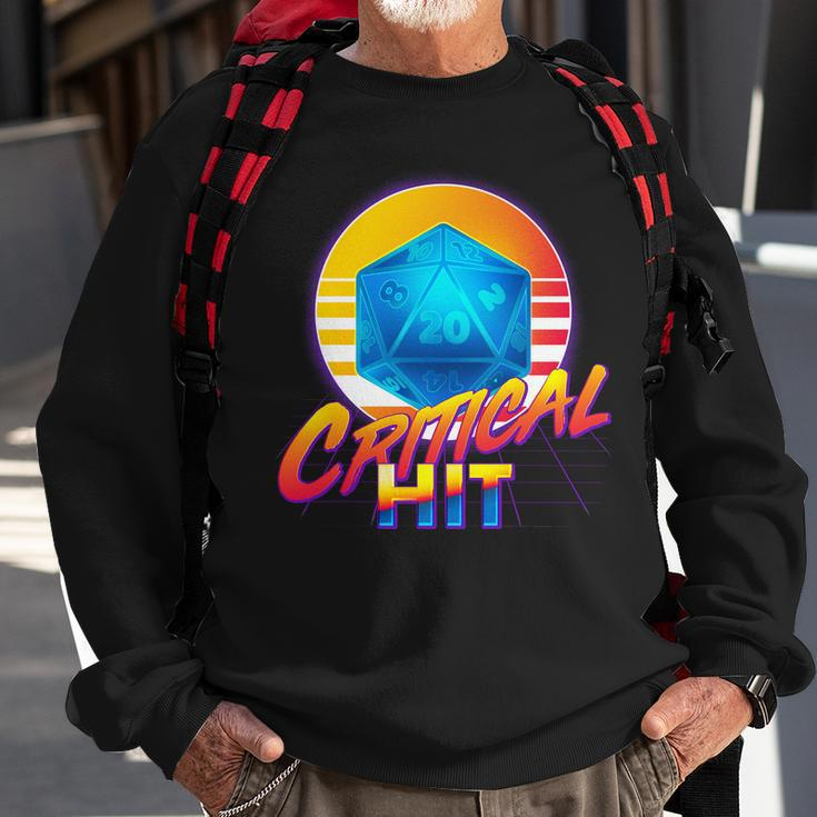 Retro 80S Dnd Critical Hit Sweatshirt Gifts for Old Men