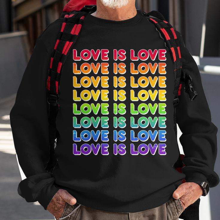 Retro Love Is Love Lgbt Rainbow Sweatshirt Gifts for Old Men