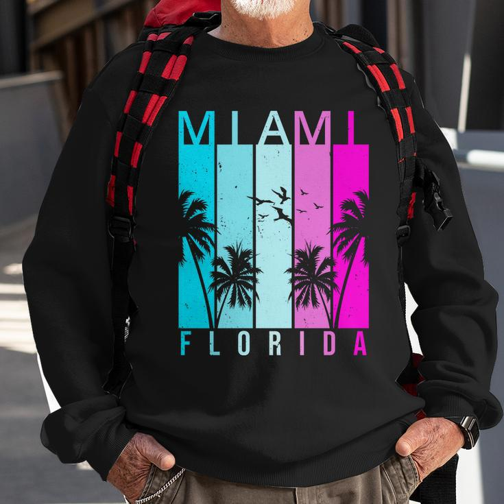 Retro Miami Florida Summer Neon Colors Sweatshirt Gifts for Old Men