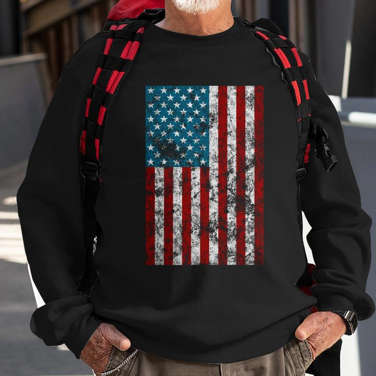 Retro Style 4Th July Usa Patriotic Distressed America Flag Cool Gift Sweatshirt Gifts for Old Men