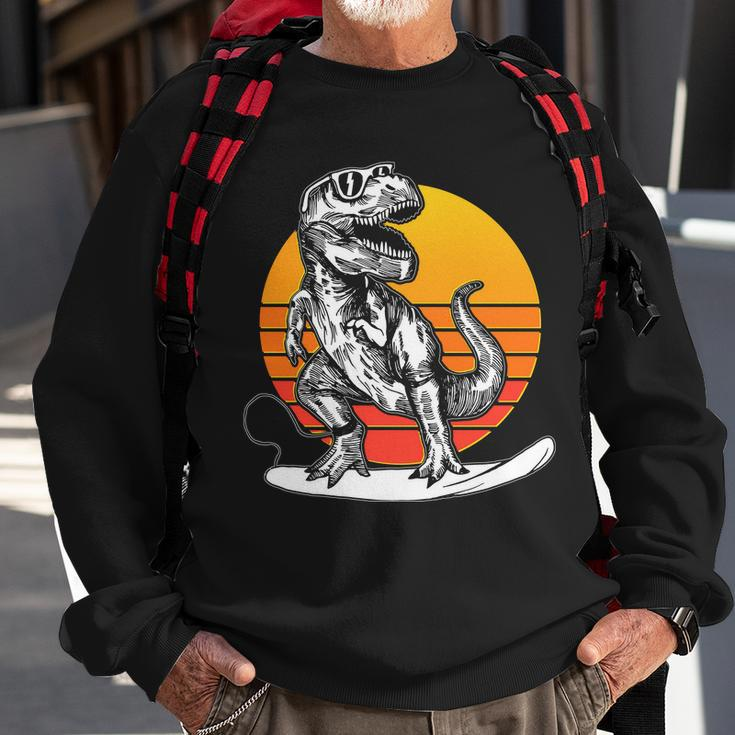 Retro Surfing Trex Sweatshirt Gifts for Old Men