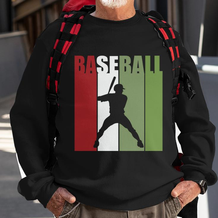Retro Vintage Baseball Player Silhouette Baseball Lover Baseball Dad Sweatshirt Gifts for Old Men