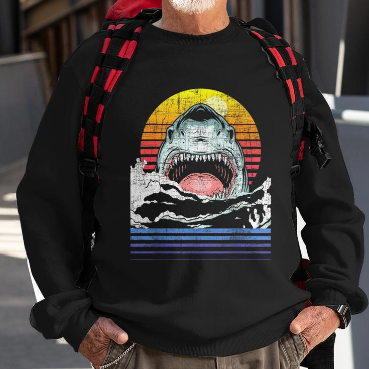 Retro Vintage Shark Marine Biologist Wildlife Shark Lovers Sweatshirt Gifts for Old Men