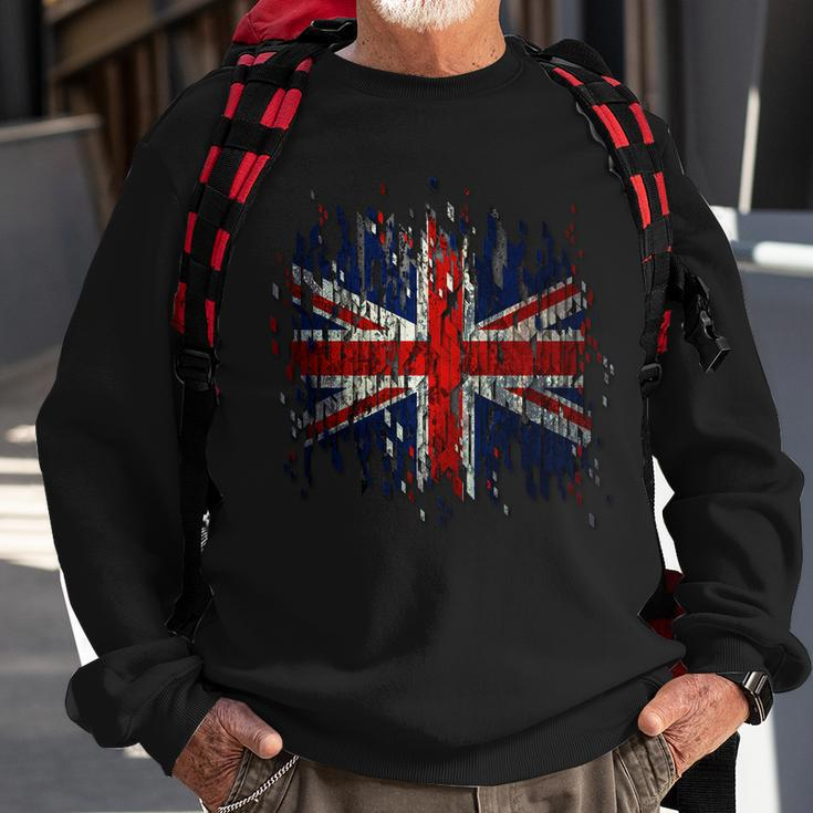 Ripped Uk Great Britain Union Jack Torn Flag Sweatshirt Gifts for Old Men