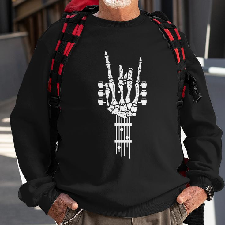 Rock Roll Skeleton Gift Guitar Music Lover Gift Sweatshirt Gifts for Old Men