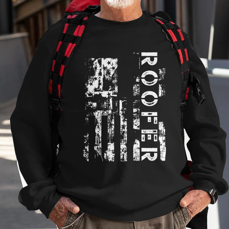 Roofer Us Flag Construction Worker Proud Labor Day Worker Gift Sweatshirt Gifts for Old Men