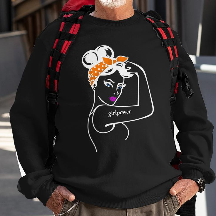 Rosie The Riveter Girl Power Sweatshirt Gifts for Old Men