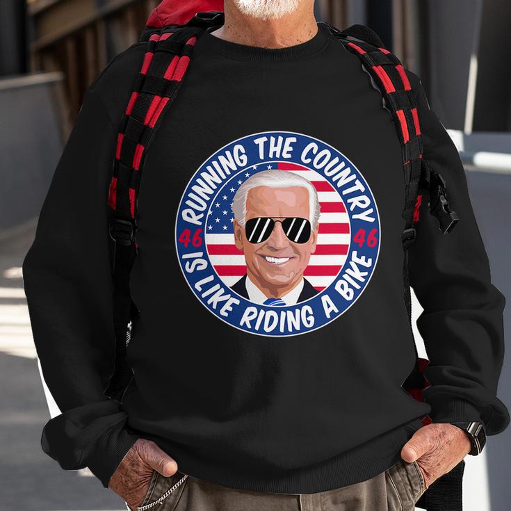 Running The Country Is Like Riding A Bike Joe Biden Sweatshirt Gifts for Old Men