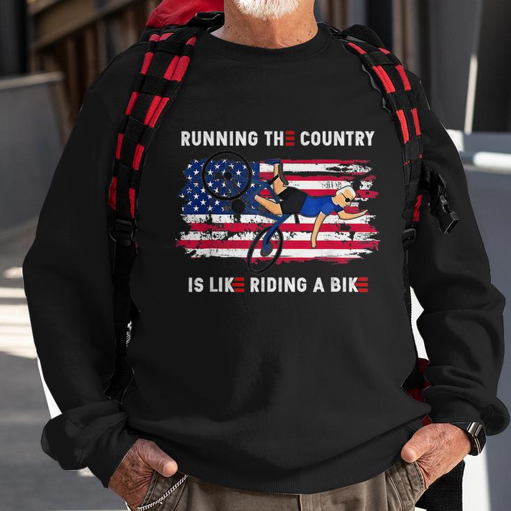 Running The Coutry Is Like Riding A Bike Joe Biden Funny Vintage Sweatshirt Gifts for Old Men