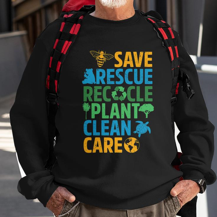 Save Bees Rescue Animals Recycle Plastict Earth Day Men Kid Tshirt Sweatshirt Gifts for Old Men