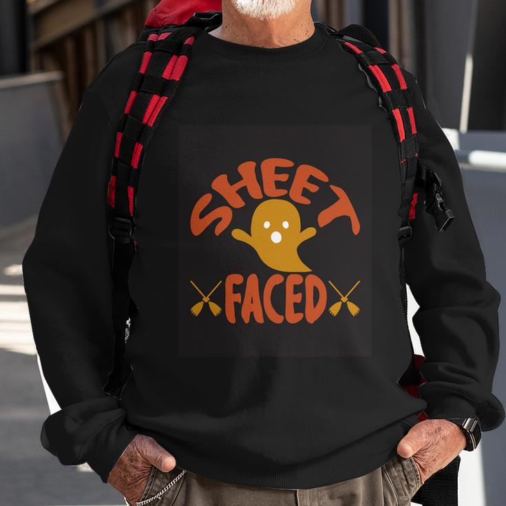 Sheet Faced Ghost Halloween Quote Sweatshirt Gifts for Old Men