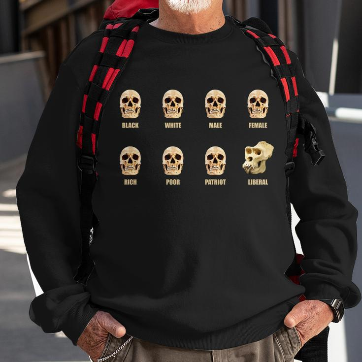 Skulls Of Modern America Funny Liberal Monkey Skull Tshirt Sweatshirt Gifts for Old Men