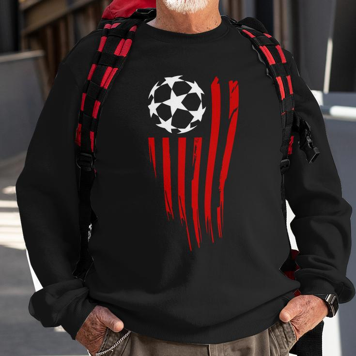 Soccer Ball American Flag Sweatshirt Gifts for Old Men