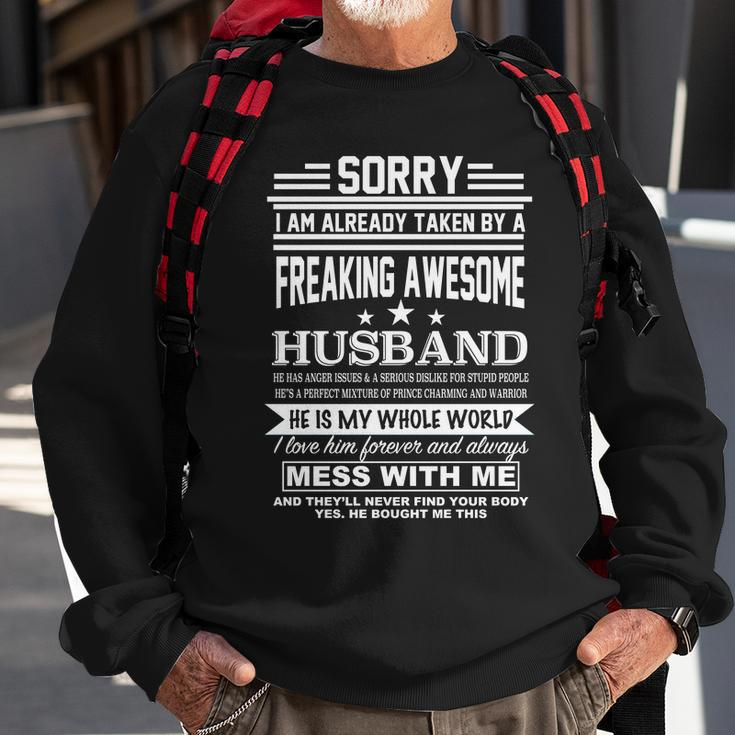 Sorry Im Already Taken By A Freaking Awesome Husband Tshirt Sweatshirt Gifts for Old Men