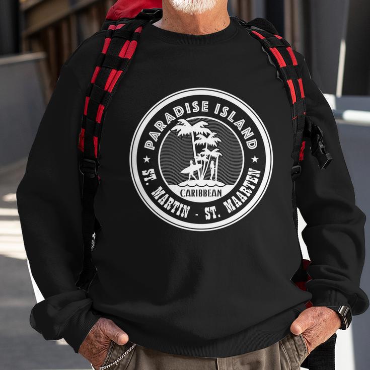 St Martin Paradise Island Sweatshirt Gifts for Old Men