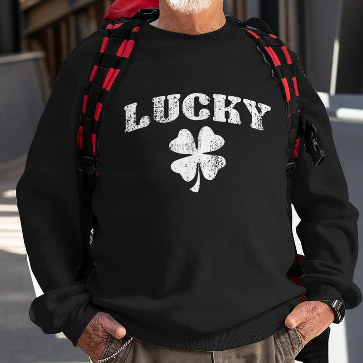 St Patricks Day Lucky St Patricks Day Sweatshirt Gifts for Old Men