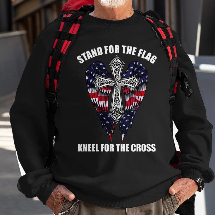 Stand For The Flag Kneel For The Cross Usa Eagle Wings Tshirt Sweatshirt Gifts for Old Men