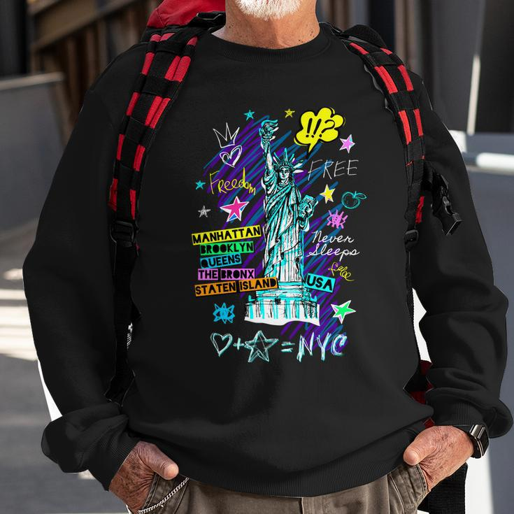 Statue Of Liberty Cities Of New York Sweatshirt Gifts for Old Men