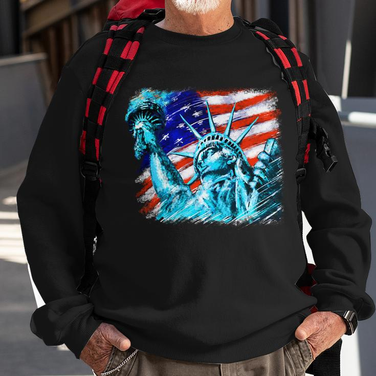 Statue Of Liberty Usa Sweatshirt Gifts for Old Men