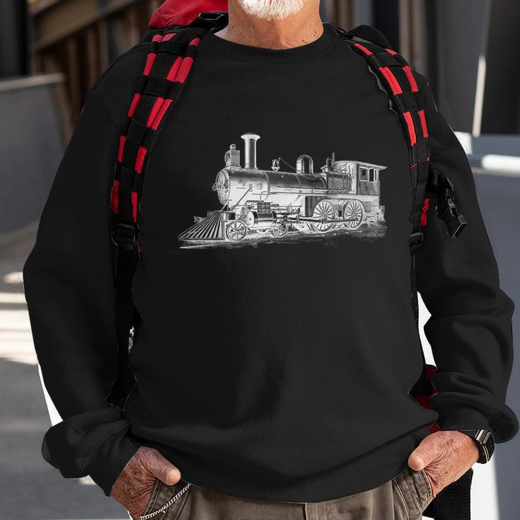 Steam Locomotive Train Engineer Railroad Mechanic Sweatshirt Gifts for Old Men