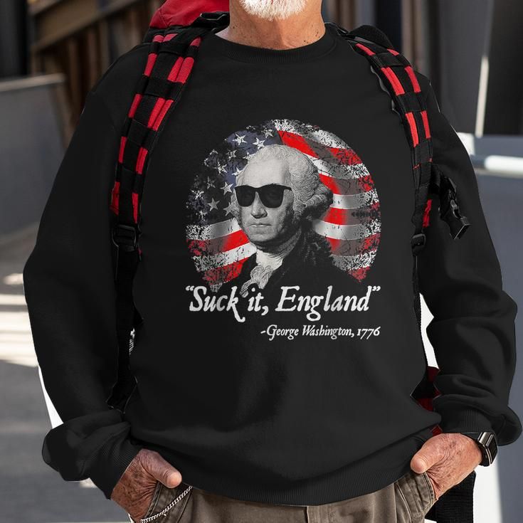 Suck It England Funny 4Th Of July George Washington Sweatshirt Gifts for Old Men