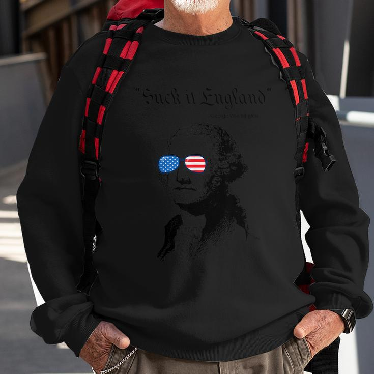 Suck It England Washington Funny 4Th Of July Usa Flag Sweatshirt Gifts for Old Men