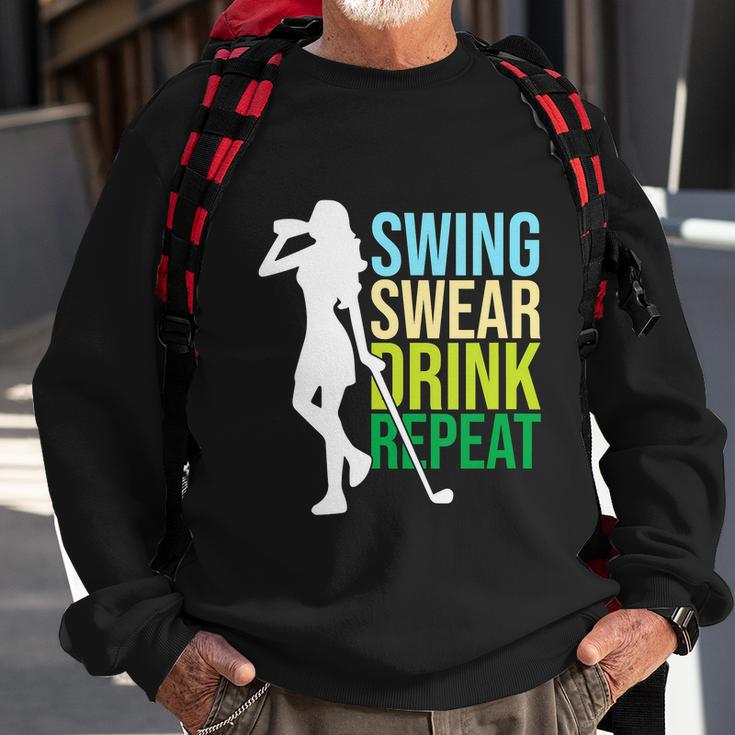 Swing Swear Drink Repeat Love Golf Funny Sweatshirt Gifts for Old Men