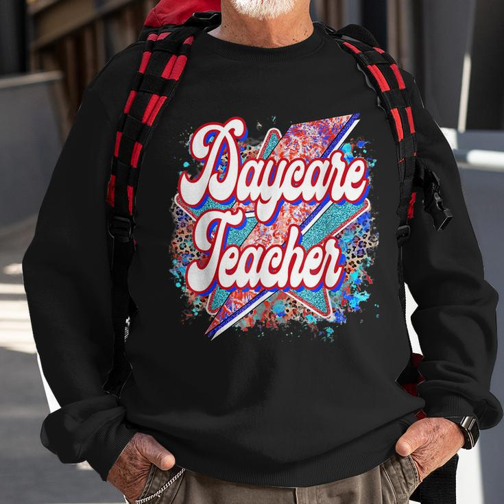 Teacher Daycare Teacher Lightning Bolt Back To School Sweatshirt Gifts for Old Men