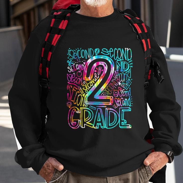 Team Second Grade Tie Dye 2Nd Grade Typography Teacher Sweatshirt Gifts for Old Men