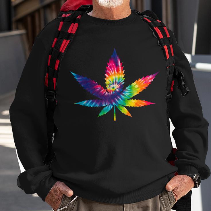 Tie Dye Pot Leaf Sweatshirt Gifts for Old Men