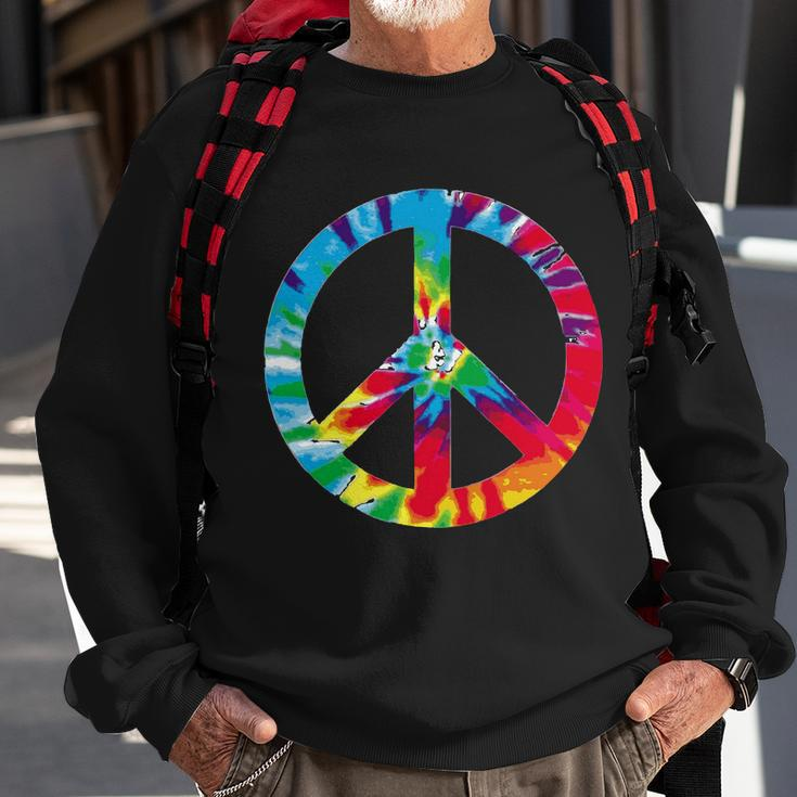 Tie Dye World Peace Sign Tshirt Sweatshirt Gifts for Old Men