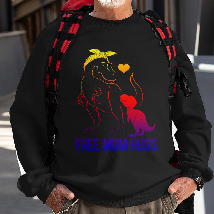 Trans Free Mom Hugs Dinosaur Rex Mama Transgender Pride Meaningful Gift Sweatshirt Gifts for Old Men