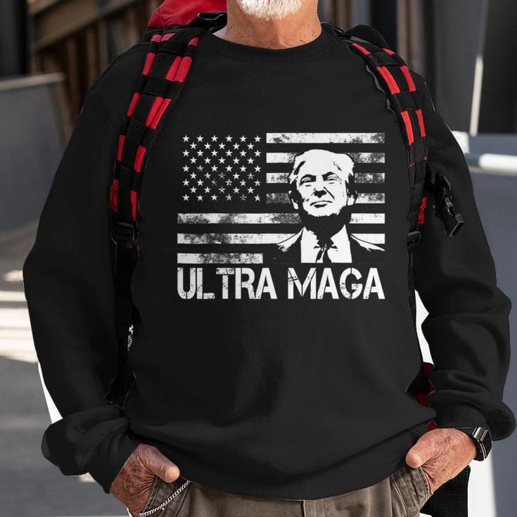 Trendy Ultra Maga Pro Trump American Flag 4Th Of July Retro Funny Gift Sweatshirt Gifts for Old Men
