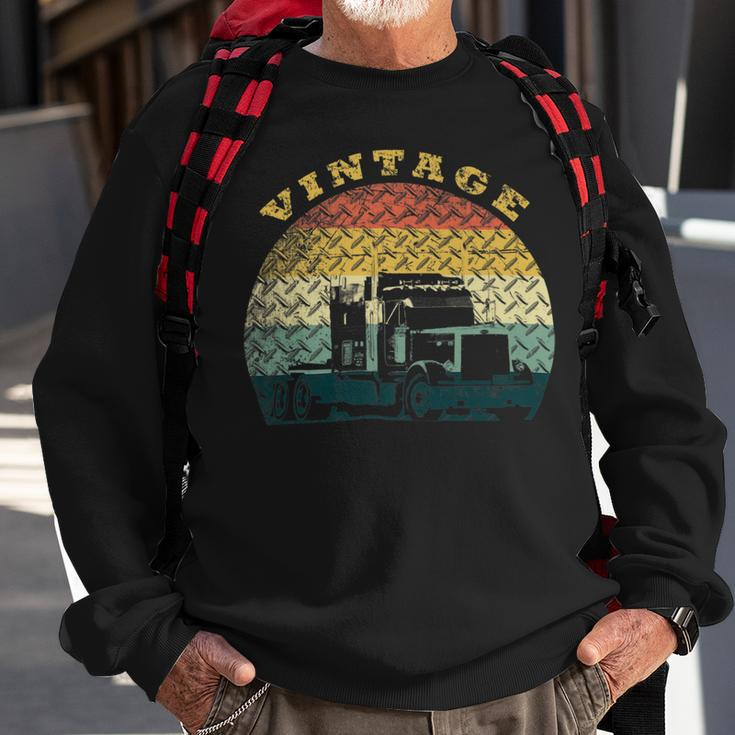 Trucker Truck Driver Vintage Trucker Sweatshirt Gifts for Old Men