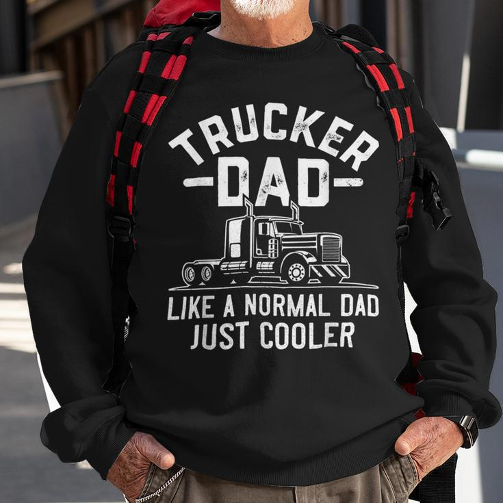 Trucker Truck Driving Funny Semi Trucker Dad Like A Normal Dad Sweatshirt Gifts for Old Men