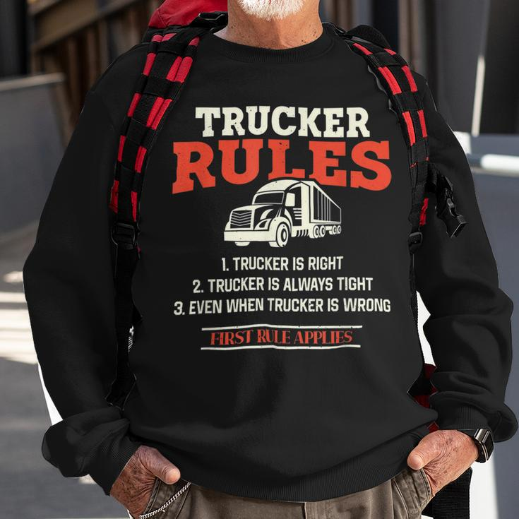 Trucker Trucker Rules Trucker Sweatshirt Gifts for Old Men