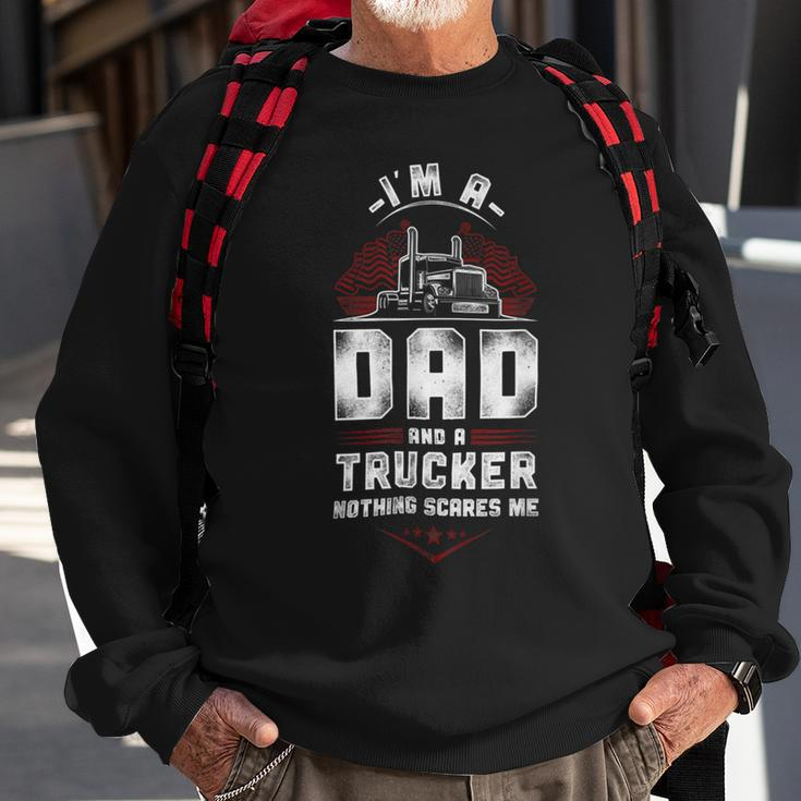 Trucker Trucker Truck Driver Dad Father Vintage Im A Dad And A Sweatshirt Gifts for Old Men