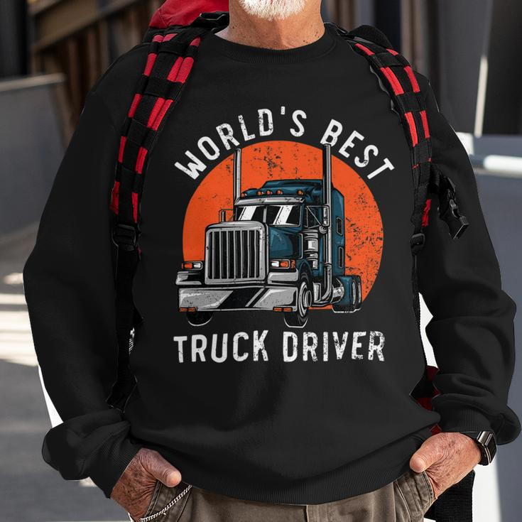 Trucker Worlds Best Truck Driver Trailer Truck Trucker Vehicle Sweatshirt Gifts for Old Men
