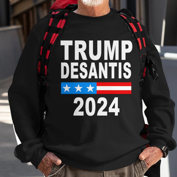 Trump Desantis 2024 Us Flag Tshirt Sweatshirt Gifts for Old Men