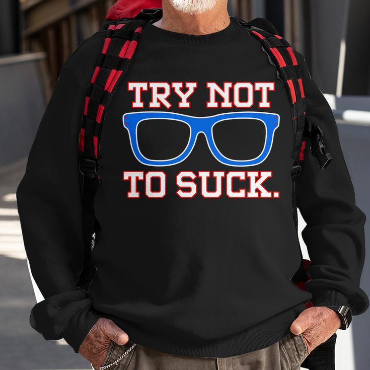 Try Not To Suck Chicago Baseball Glasses Tshirt Sweatshirt Gifts for Old Men