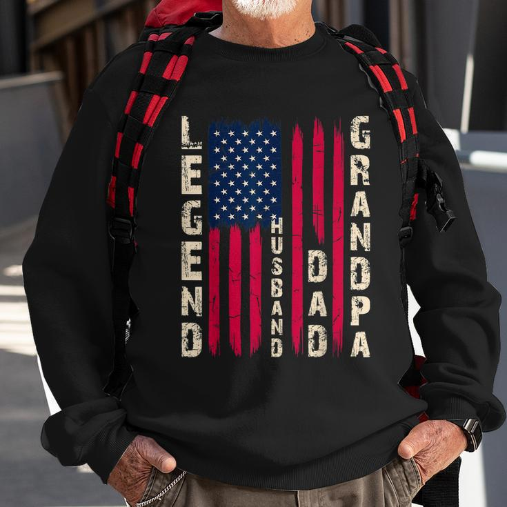 Usa Flag Fathers Day Dad The Legend Husband Dad Grandpa Sweatshirt Gifts for Old Men