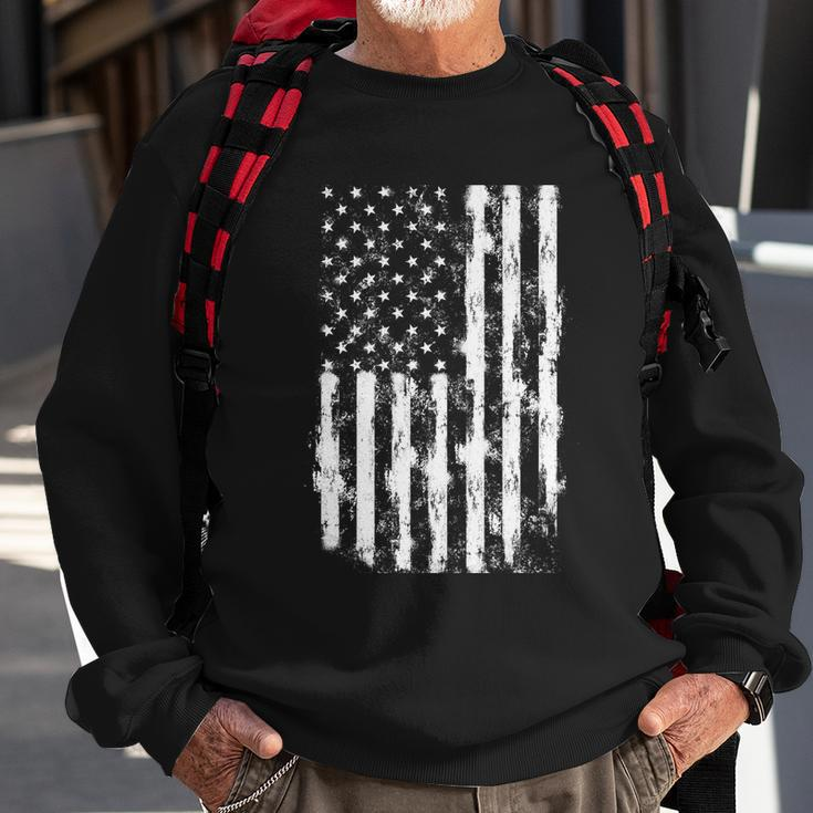 Usa Flag Patriotic 4Th Of July Tattered American Flag Gift Sweatshirt Gifts for Old Men