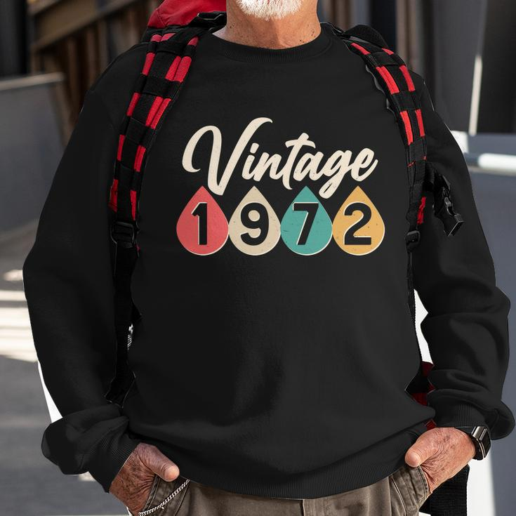Vintage 1972 50Th Birthday Retro Teardrop Design Sweatshirt Gifts for Old Men