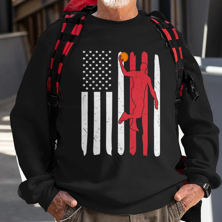 Vintage American Flag American Basketball League Basketball Player Sweatshirt Gifts for Old Men
